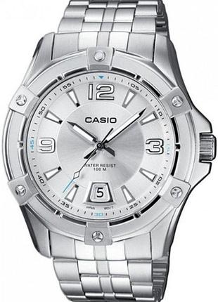 Мужские часы casio timeless collection mtd-1062d-7a стальной корпус водозащита 100 м серебристый циферблат