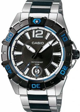 Мужские часы casio timeless collection mtd-1070d-1a1 стальной корпус водозащита 100 м чёрный циферблат