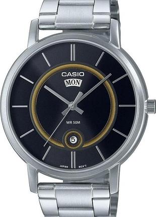 Мужские часы casio timeless collection mtp-b120d-1a стальной корпус чёрный циферблат