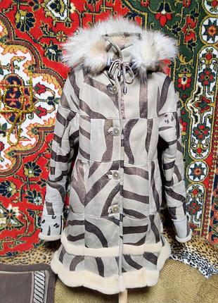 Красивая натуральная дублёнка  шуба для девочки