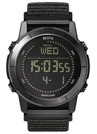 Мужские тактические часы north edge besta trail с компасом, 5 atm, fibre+