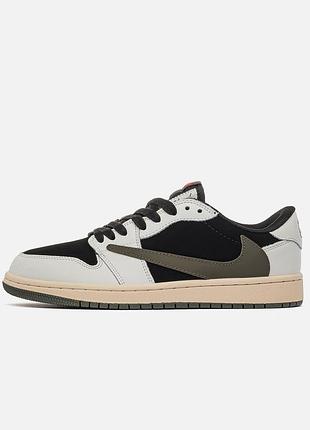 Кросівки nike air jordan 1 low og x travis scott olive