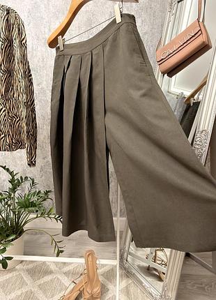 🌿 трендові лляні кюлоти з запахом від zara (розмір xl)