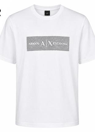 Мужская футболка armani exchange a| x белая с фирменным графическим логотипом, premium casual, короткий рукав, regular fit