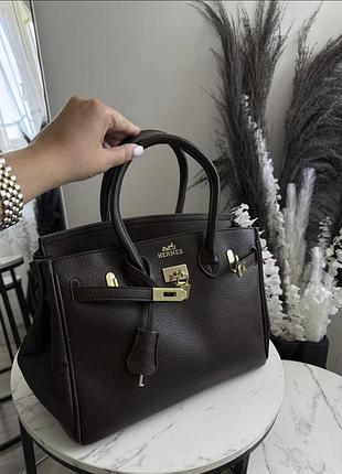 Шоколадна сумка hermes birkin 30 см, сумка гермес, сумка ерме, офисна сумка, сумка на роботу