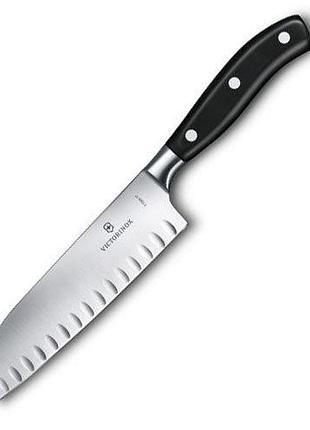 Ніж santoku victorinox grand maitre (17 см, чорний, універсал, vx77323.17g)