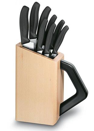 Кухонний набір ножів victorinox swissclassic cutlery block 8 в 1 чорний (vx67173.8)