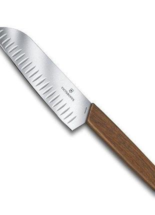 Кухонний ніж victorinox swiss modern santoku, 17 см, з дерев'яною ручкою