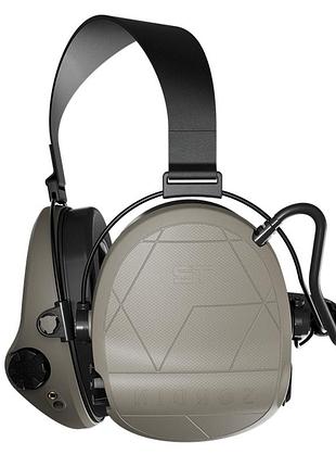 Навушники тактичні активні sordin supreme t2 neckband tan ipx8 snr 29 4 режими звуку з кріпленням під шолом (303005-20p)