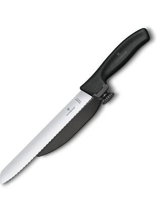 Нож victorinox swissclassic 21 см black dux с планкой vx68663.21