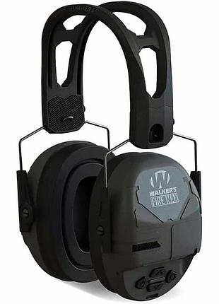 Навушники тактичні активні шумоподавлюючі для стрільби walker's rechargeable firemax earmuffs з nrr 23 дб чорний