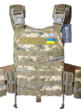 Плитоноска-жилет зі швидкоскидом кордура kirasa ki1043 піксель