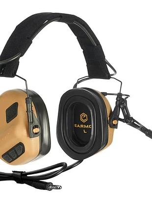 Активні захисні навушники earmor m32 plus з мікрофоном, 22 дб, 2×aaa, coyote (m32plus-cb)