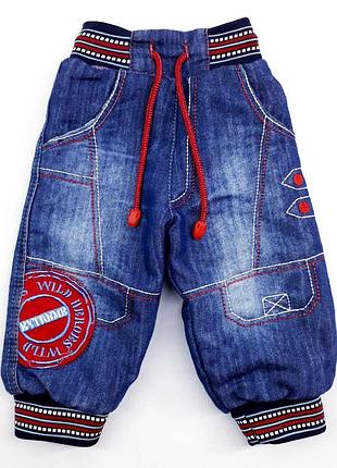 Зимние джинсы baby kids 53596 74см(р) синий с красным
