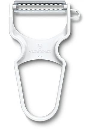 Кухонна овочечистка victorinox rapid дволезова, біла, модель vx60933