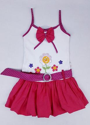 Сарафан kids klub 986456 68см(р) бело-малиновый