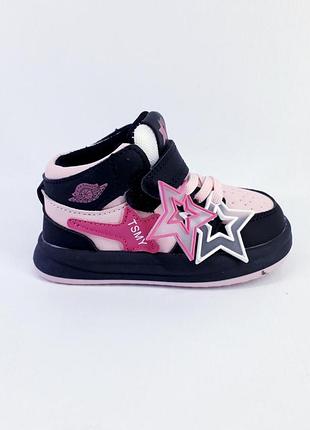 Кросівки/хайтопи для дівчинки lilin shoes c502-15 25(р) 15.5см синій з рожевим