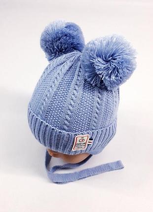 Демісезонна шапка kraft 2863 42-44см(р) сіро-блакитний