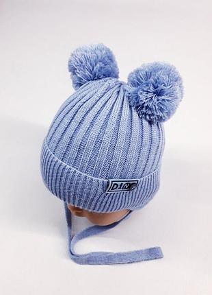 Демісезонна шапка kraft 3172 40-42см(р) сіро-блакитний