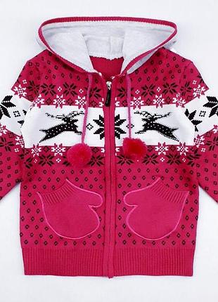 Кофта в'язана для дівчинки xin aika 0310 98см(р) малиновий