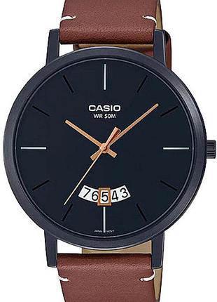 Годинник чоловічий casio timeless collection mtp-b100bl-1e сталевий корпус чорний циферблат