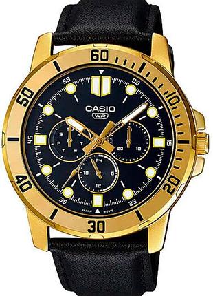 Годинник чоловічий casio timeless collection mtp-vd300gl-1e сталевий корпус чорний циферблат