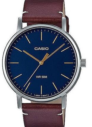 Годинник чоловічий casio timeless collection mtp-e171l-2e сталевий корпус синій циферблат