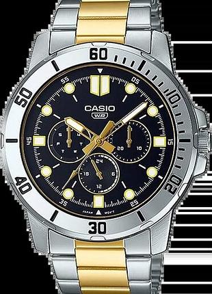 Мужские часы casio timeless collection mtp-vd300sg-1e чёрный циферблат