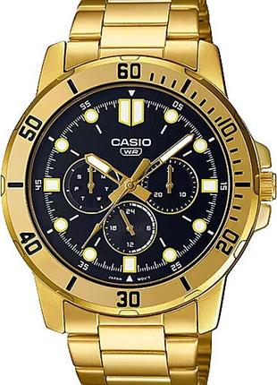 Мужские часы casio timeless collection mtp-vd300g-1e чёрный циферблат