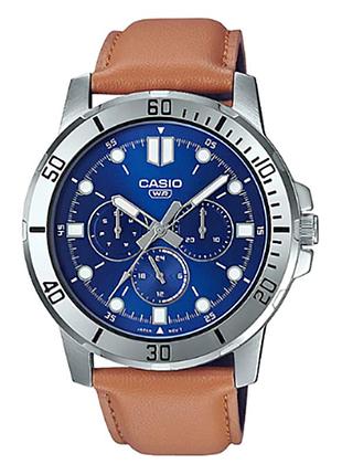 Годинник чоловічий casio timeless collection mtp-vd300l-2e сталевий корпус синій циферблат
