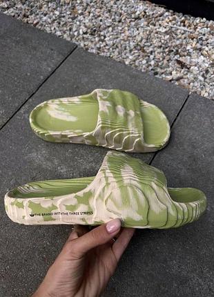 Салатові тапочки унісекс adidas yeezy adilette slide lime х адідас ізі аділет слайд 40