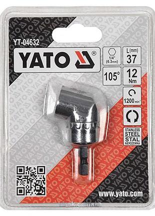Угловой держатель-адаптер yato hex - 1/4" 37 мм 12 нм под углом 105°
