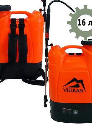 Садовий обприскувач акумуляторний vulkan hy-16l : 12 v, 8 ah, бак 16 л, ранцевий, вага 3 кг