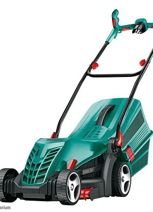 Потужна газонокосарка електрична bosch arm 34 : 1300 вт, ширина захвата 34 см, висота зрізу 20-70 мм
