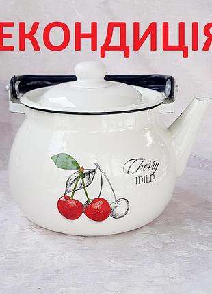 Чайник эмалированный idilia "вишня" (2,5 л) некондиция!