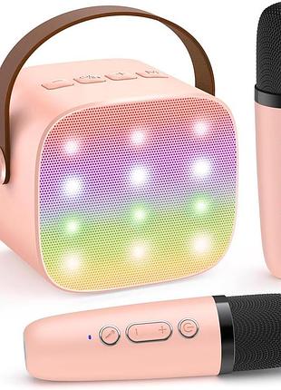 Мини-караоке-машина yll для детей, портативная bluetooth-колонка с 2 беспроводными микрофонами для пения