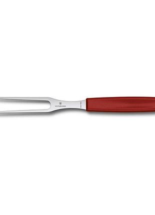 Виделка для м’яса victorinox 15 см серія swissclassic carving червона ручка vx52101.15b