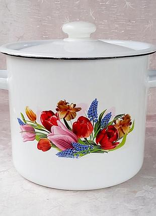 Каструля емальована idilia "весняний букет" (7 л)
