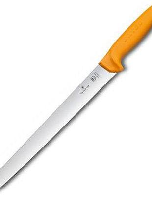 Ніж для стейка та відбивних victorinox swibo 31 см м’ясний, ручка orange vx58433.31