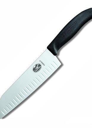 Ніж кухонний victorinox swissclassic santoku 373 мм у чорному кольорі (модель vx68523.17b)