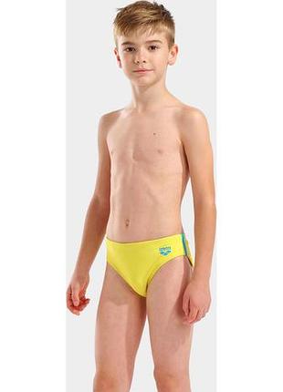 Плавки для хлопчиків arena swim briefs solid жовтий, бірюзовий 128 см (008371-380) 008371-380