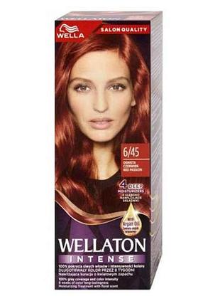 Крем-краска вулканический красный для волос стойка 6/45 тм wellaton
