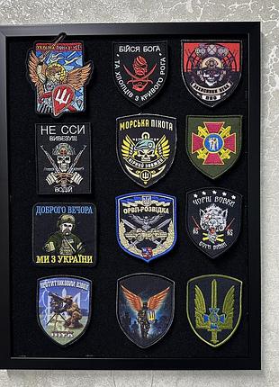 Стенд для шевронів у рамці — патч-панель у рамці, патч-борд, панель для шевронів, рамка для нашивок