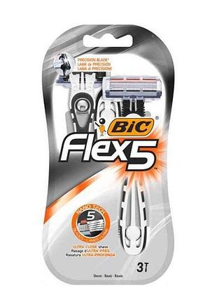 Бритва flex 5 dispo (5 лезвий) 3 шт тм bic