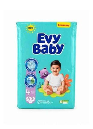 Підгузки №4 40шт maxi twin (7-14 кг) тм evy baby