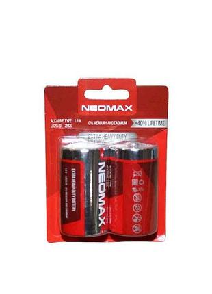 Батарейка щелочная lr20/d 2шт (блистер) тм neomax