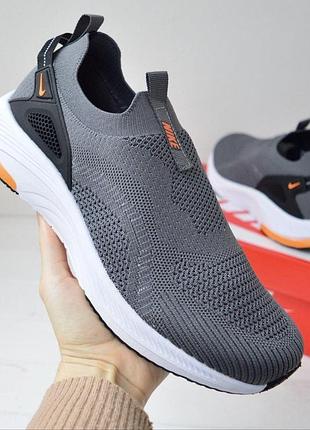 Nike gray orange чоловічі мокасини кросівки сірі з жовтогарячим розміром 43/27,5 см 45