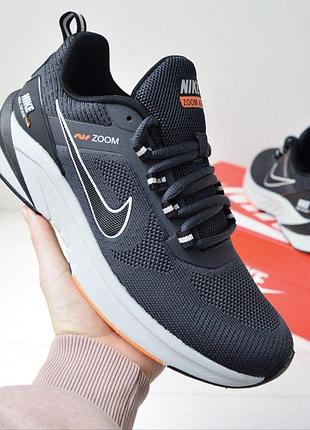 Nike air zoom gray orange мужские кроссовки серые с оранжевым размер 45/29см