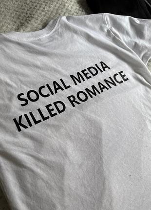‼️ опис ‼️ футболка , social media killed romance