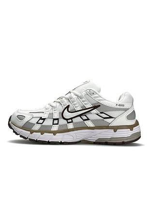 😍 женские кроссовки nike p-6000 w white black brown
